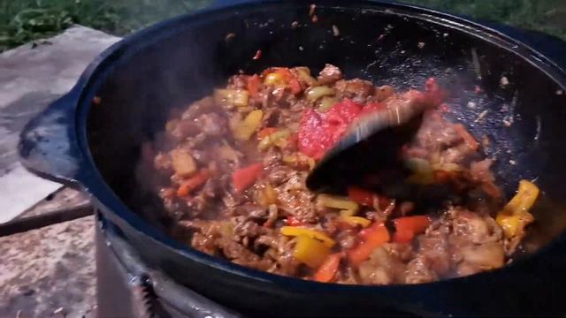 Лагман в казане на костре от Тимура (Король Мясной)