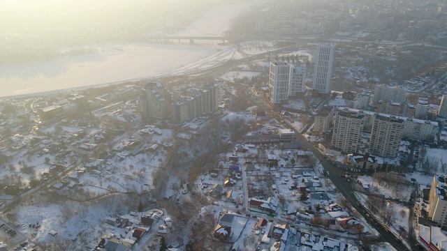 Уфа с высоты 210 метров // Монумент Дружбы, ЖК Символ, Менделеева, Сочинская