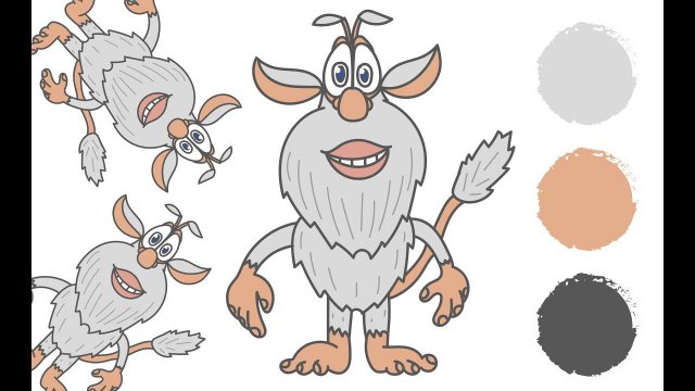 Раскраска БУБА / Как нарисовать БУБУ / Краски раскраски / How to draw Booba