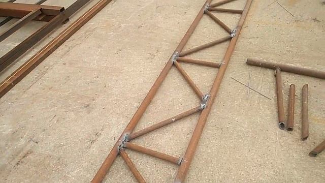 Ферма металлическая 14 метров из круглых труб.