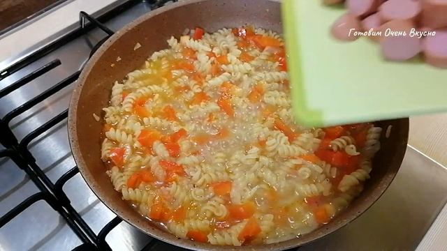 МАКАРОНЫ с сосисками НЕ ОТВАРИВАЮ готовлю только так, экономлю время и чистую посуду!