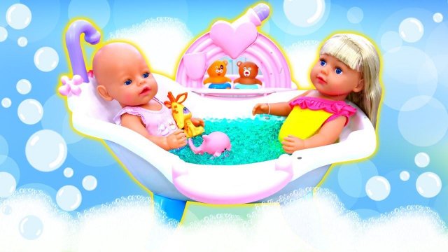 Купание куклы Беби Бон Весёлые игры для девочек в дочки матери с Baby Born
