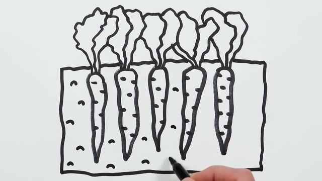 Рисуем и раскашиваем леечку и грядку с марковкой!\\ Рисование для девочек! Давайте рисовать  вместе!