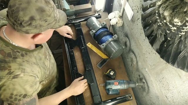 Установка лебёдки на Ниву. Скрытая установка лебёдки в силовой бампер. Площадка под лебёдку.