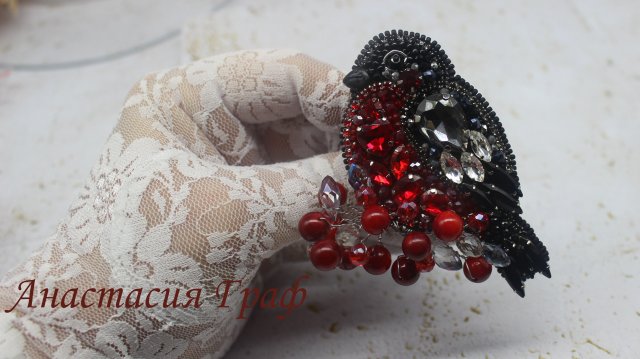 Мастер-класс брошь Снегирь (есть набор для изготовления броши)