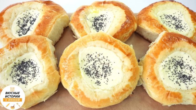 ВАТРУШКИ С ТВОРОГОМ в духовке / пышное и воздушное дрожжевое тесто / выпечка с творогом / к чаю