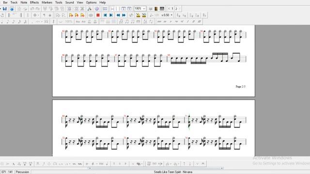 Nirvana - Smells Like Teen Spirit (MIDI Instrumental + Drum Note)