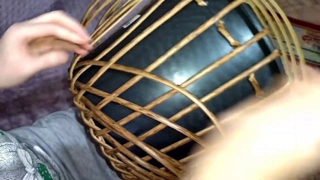 Плетёное кашпо из ротанга своими руками. Урок плетения из ротанга.Кашпо для цветов.Плетем вместе.