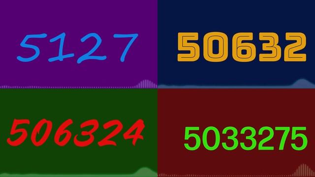 Numbers 0 to 10000 ~ 10000000