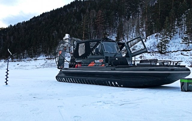 Зимняя рыбалка на аэролодке SIBEX