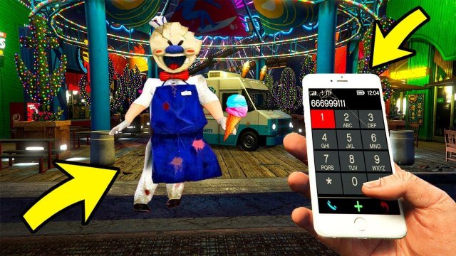 Как вызвать Мороженщика в GTA 5 моды! Позвонил Ice Cream и он пришёл ко мне в Гта 5 моды