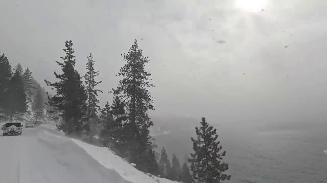Driving from Truckee California to Lake Tahoe in a blizzard