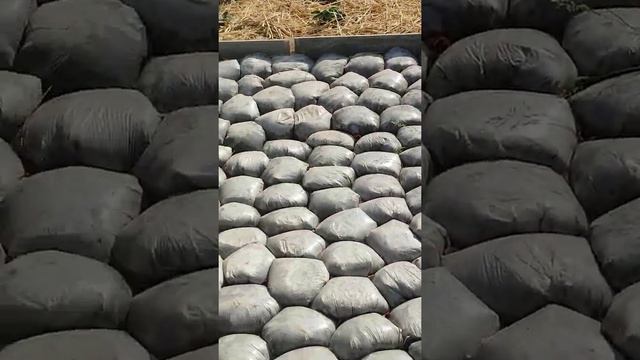 Дорожка из цемента в пакетах.