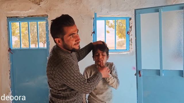A dangerous accident while furnishing the floor of a nomadic house