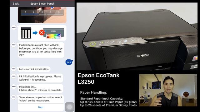 Quick Setup Epson Eco-Tank L3250 (Epson Smart Panel)