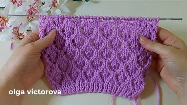 АЖУРНЫЙ УЗОР СПИЦАМИ 232 Вязание Узоры спицами