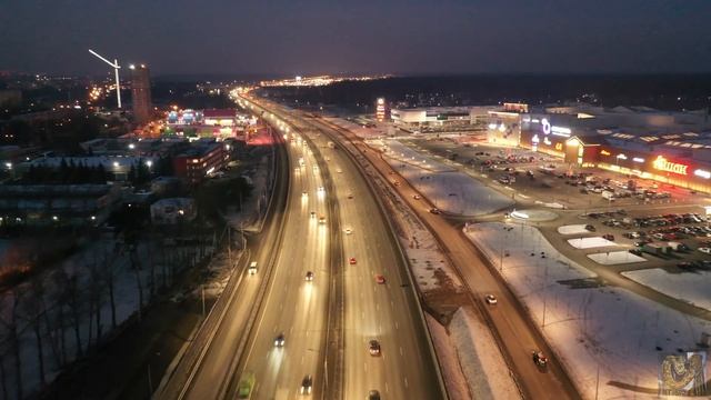 Ярославское шоссе М8 "Холмогоры" реконструкция 29-35км в сумерках)