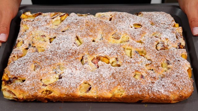ТВОРОЖНЫЙ ПИРОГ с нектаринами, но можно с любыми фруктами! Пирог к чаю нежный и сочный!