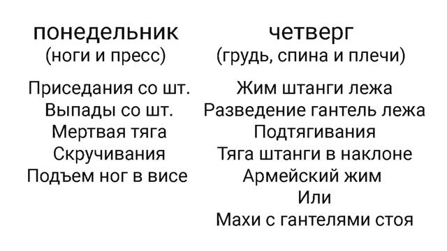 2 самые РАБОЧИЕ программы тренировок
