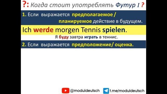 ФУТУР I. СЛОЖНОЕ БУДУЩЕЕ
