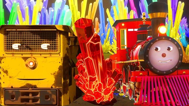 Мультфильм для детей про паровозики. Поиски сокровищ с паровозиком.