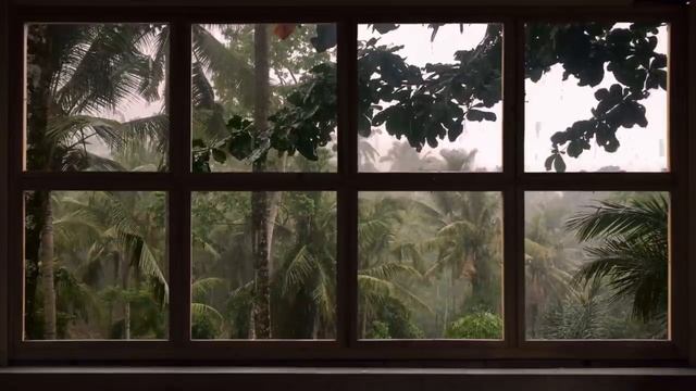 4K FAKE WINDOW : 10 HOURS  ⛈ ?  Tropical Storm with Rain & Thunder  ? ⛈ FOR PROJECTOR