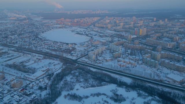 Уфа с высоты 400 метров // Восточный выезд, ТЦ Башкирия, Олимпик Парк, Трамплин