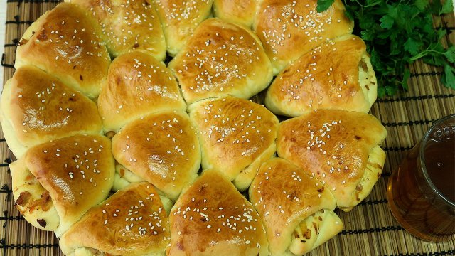 Отрывной пирог с капустой и фаршем Воздушный и очень вкусный