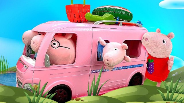 Свинка Пеппа ИГРУШКИ. Видео про Пеппу, как мягкие игрушки застряли в болоте. Видео для детей