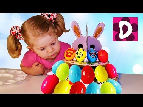 ✿ КРАСИМ ЯЙЦА к ПАСХЕ Диана Готовится к Празднику Coloring Easter Eggs surprise