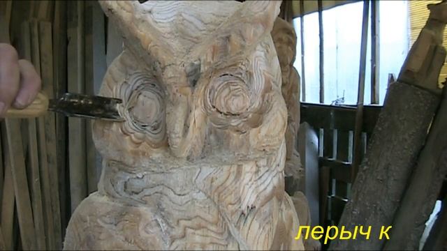 ФИЛИН Детализация поделки коронкой по дереву