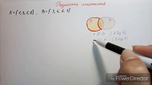 Разность множеств