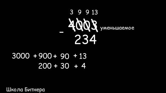 Вычитание столбиком Часть 2 Что делать с нулями?