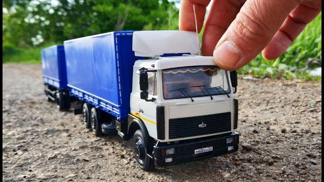 Тюнинг моделек! Сделал ламбрекены, брызговики, антенну! Конверсия МАЗ 6303 с прицепом! Про машинки!