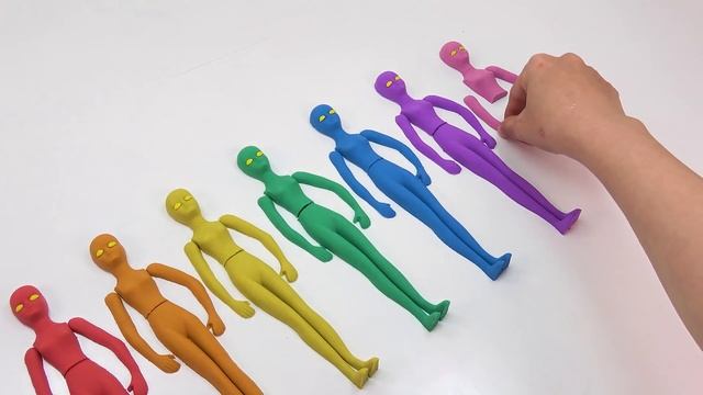 ДЛЯ МАЛЫШЕЙ ! Как сделать из кинетического песка радужных мини-человечков, ASMR