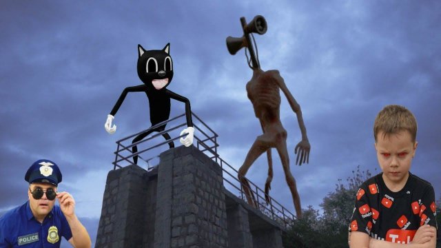 Сиреноголовый превратился в Захара Siren Head & Cartoon Cat in the real life