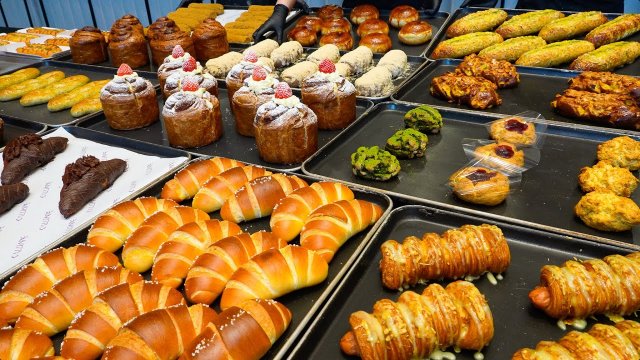 Корейский хлебопекарный тур! Как приготовить вкусный хлеб. Корейская уличная еда.