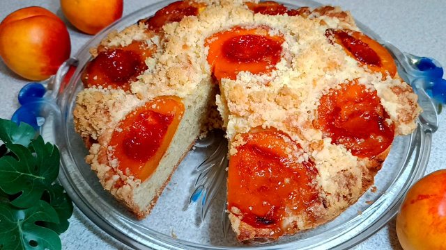 📌 Пирог с персиками (нектаринами). Простой персиковый пирог в духовке - нежный и ароматный