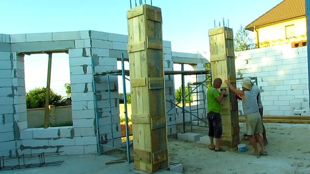 Дом с Нуля Часть 5 МОНОЛИТНЫЕ КОЛОННЫ, Монтаж ОПАЛУБКИ для колонн своими руками Как ПРАВИЛЬНО делат