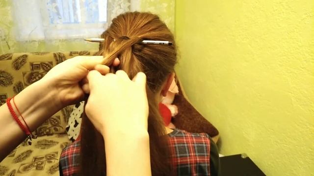 Коса с помощью карандаша/косичка на карандаше/красивая прическа на каждый день