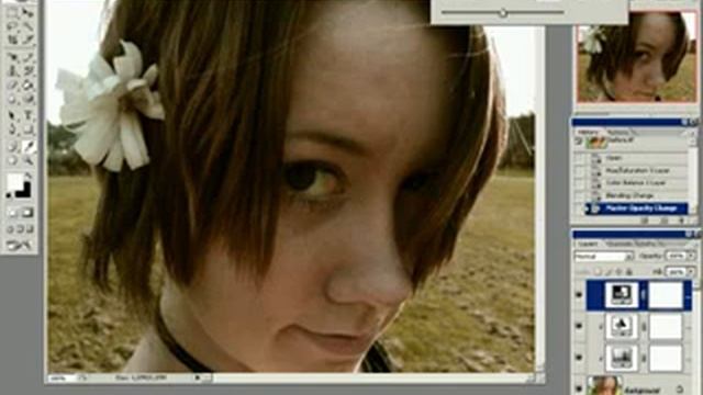 Старение цветной фотографии в Фотошоп.flv