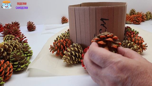 Корзина ИЗ ШИШЕК в подарок поделки своими руками
