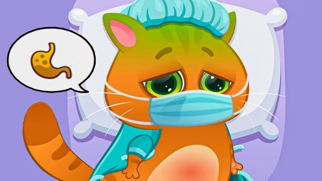 Суровый КОТИК БУБУ #80. У Бубу болит живот. Мультик ИГРА про котят на Игрули TV