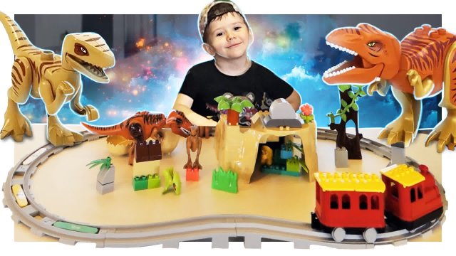 Динозавры и железная дорога ЛЕГО ! #железнаядорога #legoduplo #лего #динозавры #lego