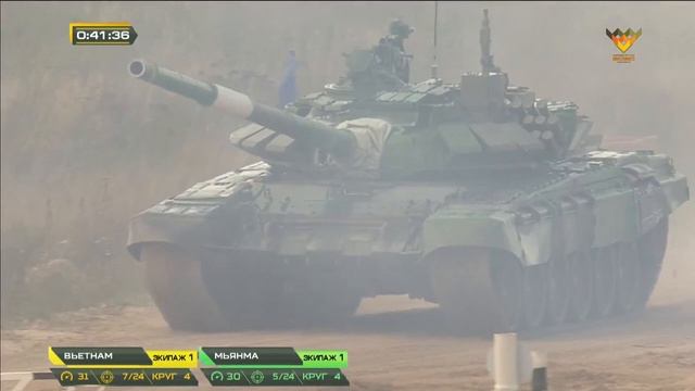 Полуфинал конкурса «Танковый биатлон». Заезд команд II дивизиона