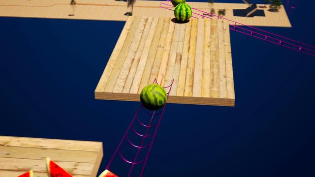 Giant Watermelon Domino Simulation!