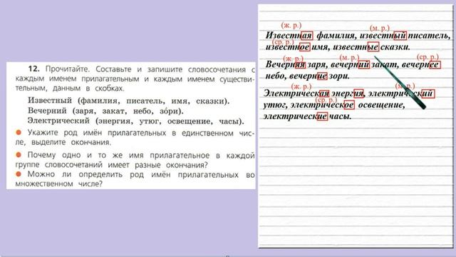 Упражнение 12. Русский язык 4 класс 2 часть Учебник. Канакина