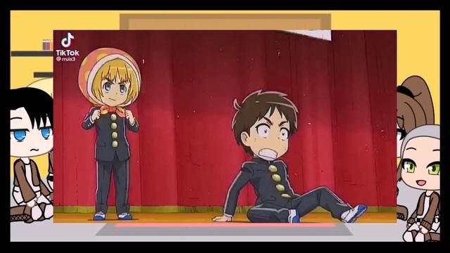 ~реакция персонажей из атака титанов~(1/2)