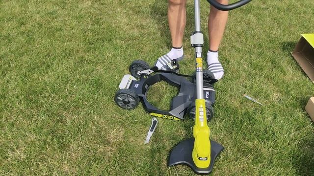 Kosiarka Ryobi RY18LMC30A-0  ONE+ 18V  Unboxing, montaż i prezentacja