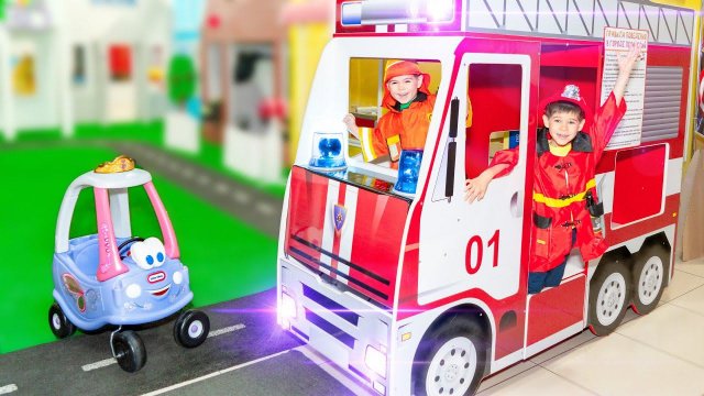 Fire truck and playground Toy Town for children